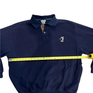 Vintage Disney Store Fleece Sweatshirt Size L‎ Mickey Mouse Golf 1/4 Button